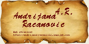 Andrijana Račanović vizit kartica